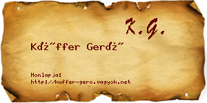 Küffer Gerő névjegykártya